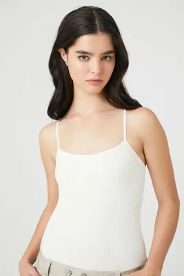 Women's Seamless Ribbed Knit Bodysuit in Vanilla Small