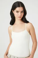 Women's Seamless Ribbed Knit Bodysuit in Vanilla Small