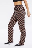 Women's Checkered Print Jeans in Taupe/Black, 28