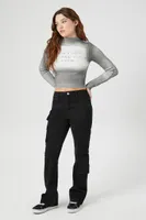 Women's New York Revival Tour Crop Top in Charcoal/White Medium