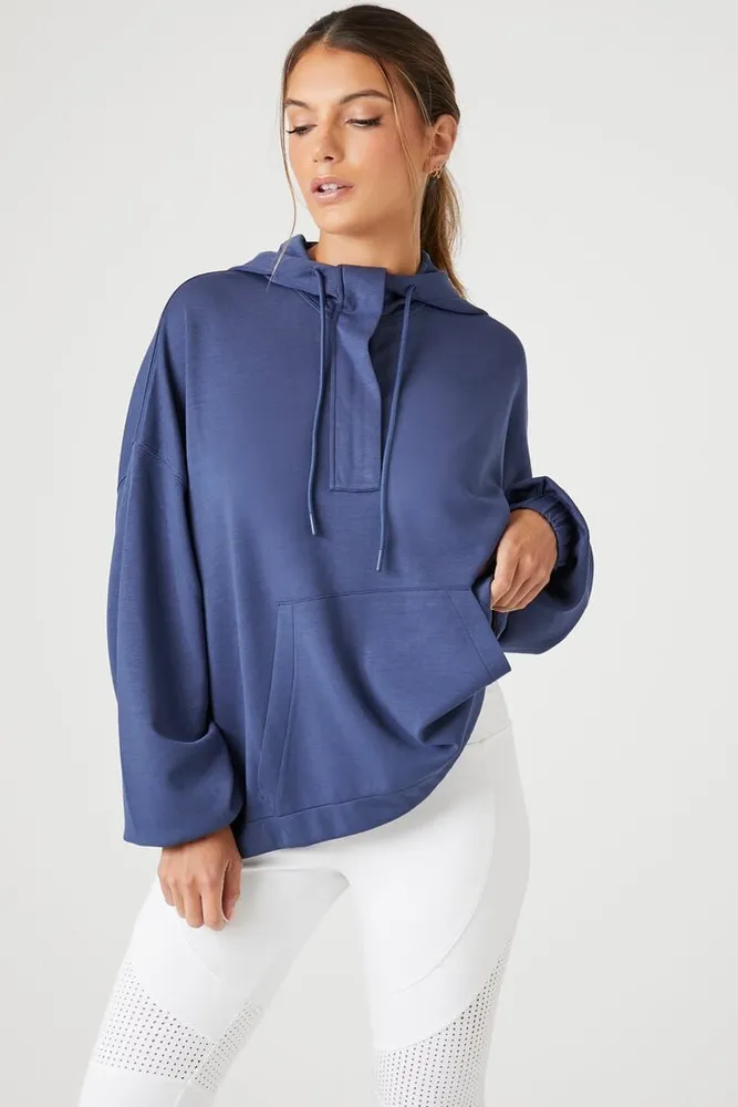 Women's Active Drop-Sleeve Hoodie in Navy, XS