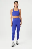 Women's Seamless Strappy Longline Sports Bra Blue Jewel