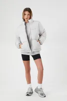 Women's Quilted Puffer Jacket in Silver Medium