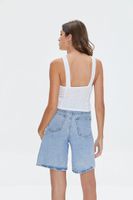 Women's V-Strap Cutout Crop Top in White Small