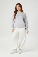 Women's French Terry Copenhagen Pullover in Silver Medium