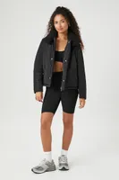 Women's Faux Fur-Trim Jacket in Black/Black Large