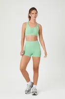 Women's Seamless Perforated Sports Bra in Mint Large