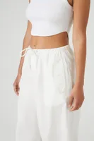 Women's Drawstring Wide-Leg Joggers White