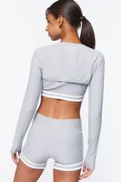 Women's Active Seamless Super Cropped Top in Heather Grey Medium