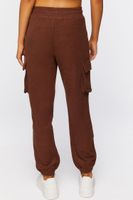 Women's French Terry Cargo Drawstring Joggers in Chocolate Large