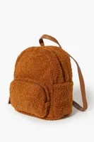 Women's Faux Shearling Backpack in Brown