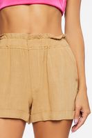 Women's Linen-Blend Paperbag Shorts