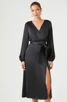 Women's Satin Maxi Wrap Dress