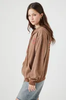 Women's Fleece Miller Zip-Up Hoodie in Brown Small