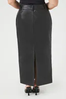 Women's Faux Leather Maxi Skirt in Black, 0X