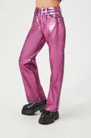 Women's Metallic Straight-Leg Jeans in Pink, 29