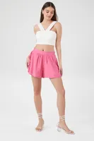 Women's High-Rise Pull-On Shorts in Pink Small