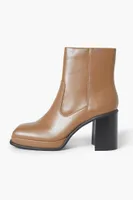 Women's Faux Leather Square-Toe Booties