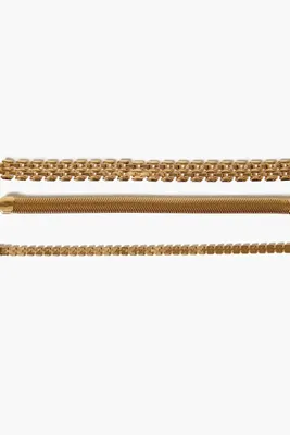 Women's Snake Chain Bracelet Set in Gold