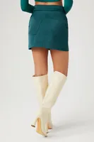 Women's Satin Mini Skirt Hunter Green