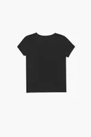 Girls Crew Neck T-Shirt (Kids) in Black, 11/12