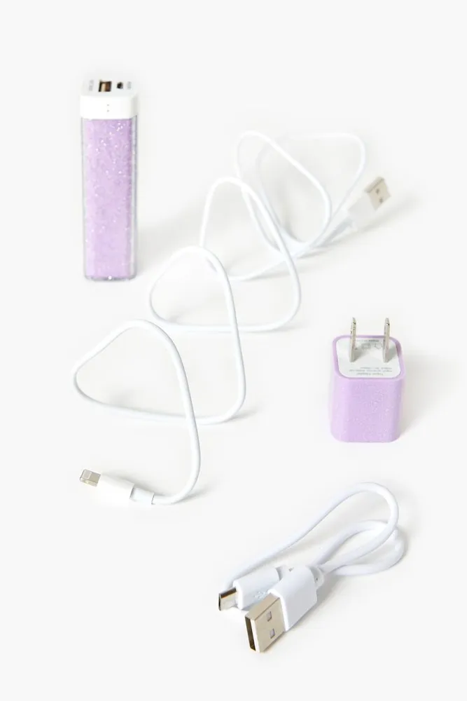 Charging Power Bank Set in Purple