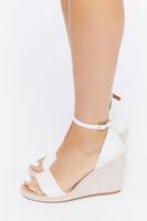 Women's Strappy Espadrille Wedges in White, 9