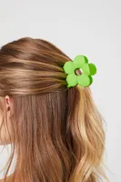 Floral Hair Claw Clip in Green