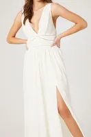 Women's Chiffon Sleeveless Midi Dress in Ivory Small