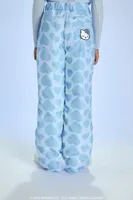 Girls Hello Kitty Heart Print Pants (Kids) Baby Blue,