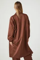 Women's Longline Utility Jacket in Chocolate, XS