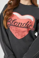 Women's Blondie Graphic Lace-Up Pullover in Charcoal Small