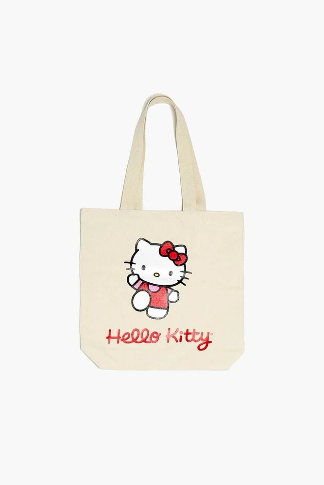 Hello Kitty Graphic Tote Bag in Natural