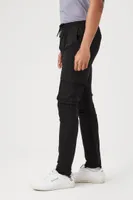 Men Skinny Drawstring Joggers in Black, XXL