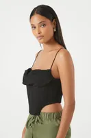 Women's Corset Cropped Cami in Black Large