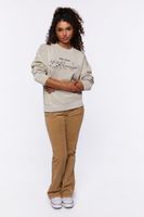 Women's New York Graphic Pullover in Taupe Small