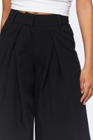 Women's Pleated Wide-Leg Pants in Black Small