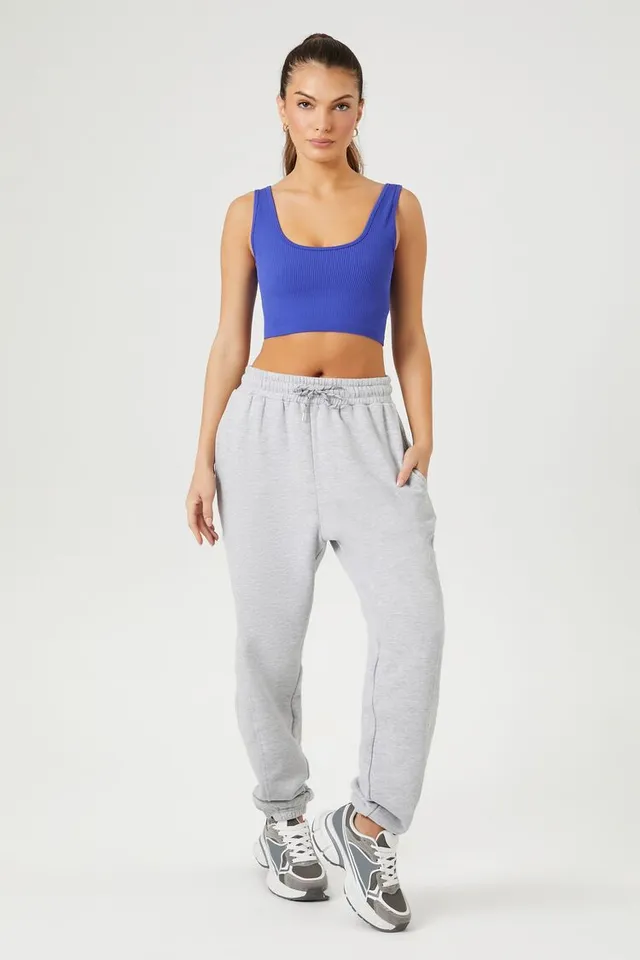 Forever 21 Women's Seamless Longline Sports Bra Blue Jewel