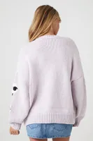 Women's Sheep Drop-Sleeve Sweater in Lavender Medium