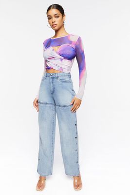 Women's Mid-Rise Cutout Jeans in Medium Denim, 24