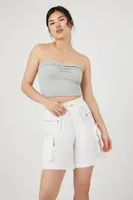 Women's Utility Cargo Bermuda Shorts in White Medium