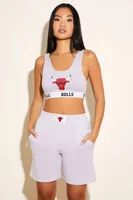 Women's Chicago Bulls Sweatshorts in Heather Grey Large