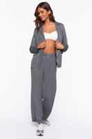 Women's High-Rise Straight-Leg Pants in Grey Medium