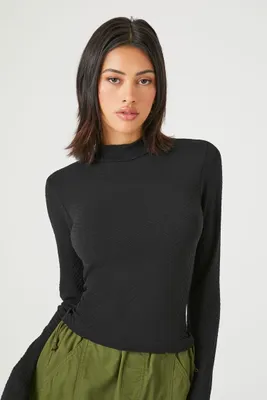 Women's Seamless Mock Neck Top Medium