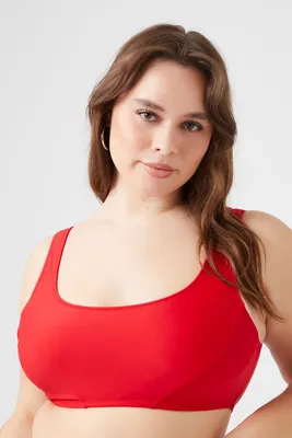 Women's Square-Neck Bikini Top in High Risk Red, 1X