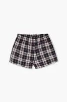 Men Plaid Boxer Shorts Blue