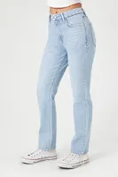 Women's Curvy Mid-Rise Straight-Leg Jeans Denim,