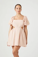 Women's Cutout Puff-Sleeve Mini Dress XS