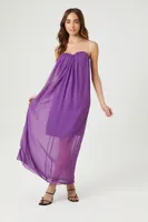 Women's Chiffon Sweetheart Maxi Dress in Orchid, XS