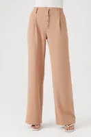 Women's High-Rise Straight-Leg Trousers in Natural, XL